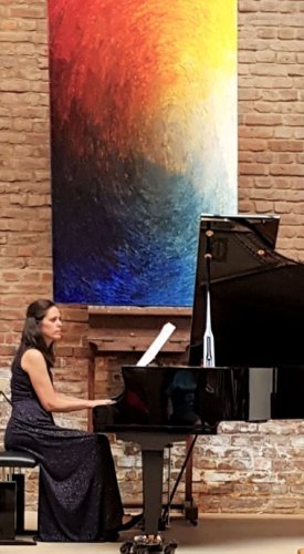 Gabriela Pullen begleitete am Klavier das Antares Quartett. (Foto: Gemeinde Wachtberg/mf)
