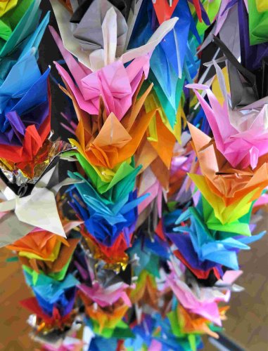 1000 Papierkraniche – Origami für den Weltfrieden. (Foto: Gemeinde Wachtberg/mm) 