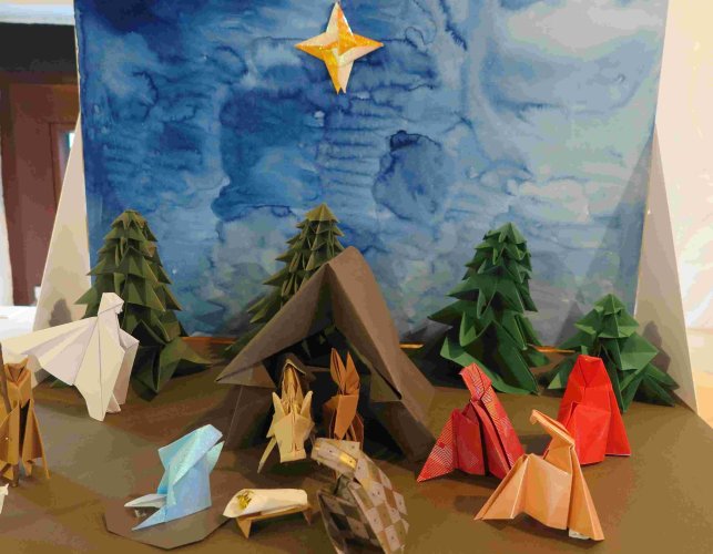 Weihnachtskrippe – als Origami-Kunst. (Foto: Gemeinde Wachtberg/mm) 