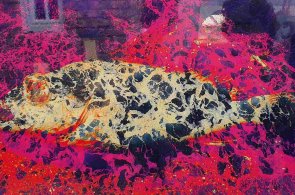 Auf Alu Dibond „Purple Fish“ von Sia Korthaus. (Foto: Gemeinde Wachtberg/mf)