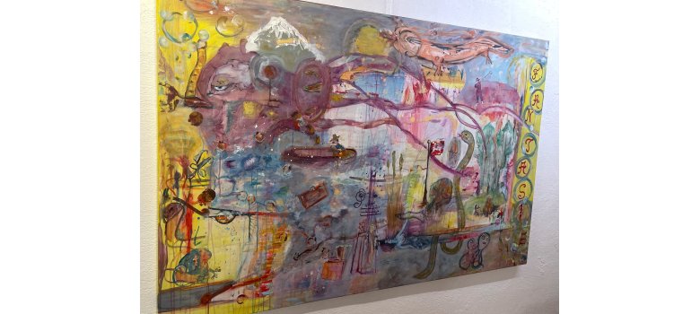 Monika Trauner: „Fantasie“ - abstraktes Bild in  leuchtend bunten Farben