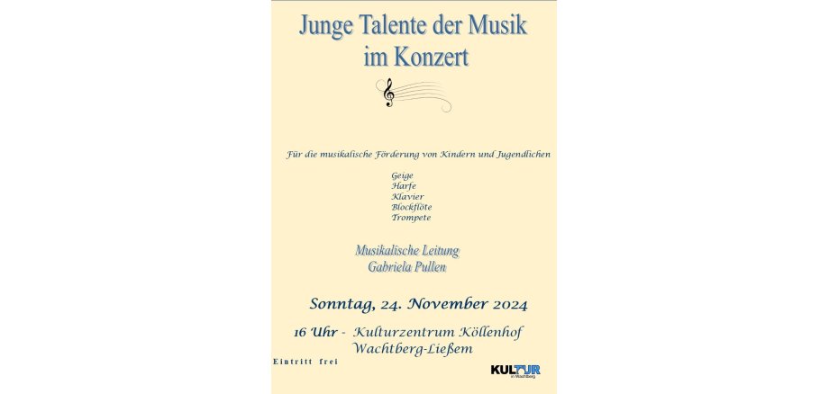 Plakat „Junge Talente der Musik im Konzert“